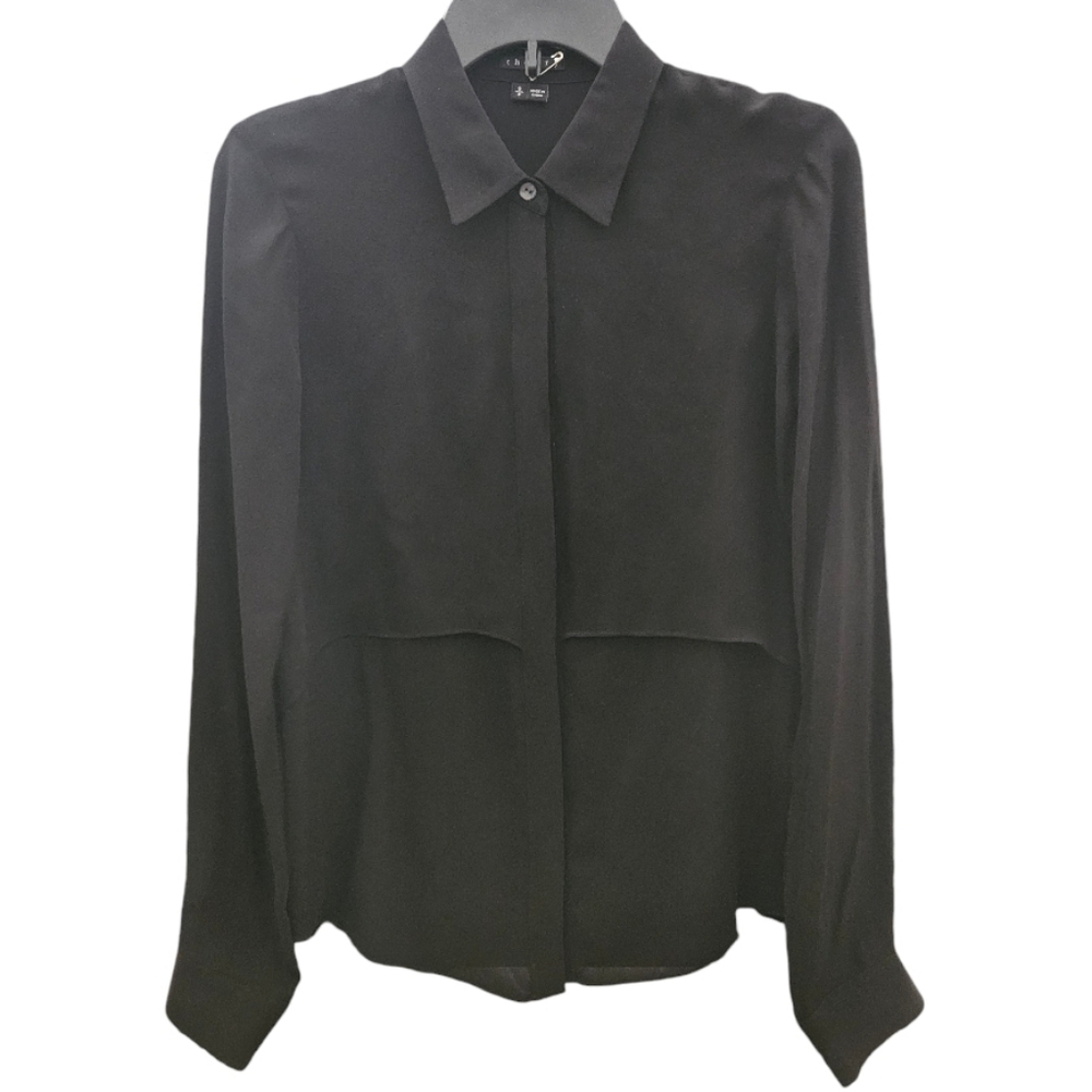 Theory Black Button Down Shirt